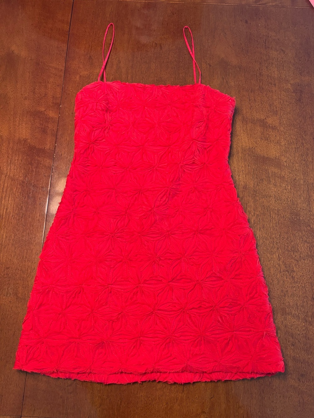 ASTR The Label 3D Floral Mini Dress – Red